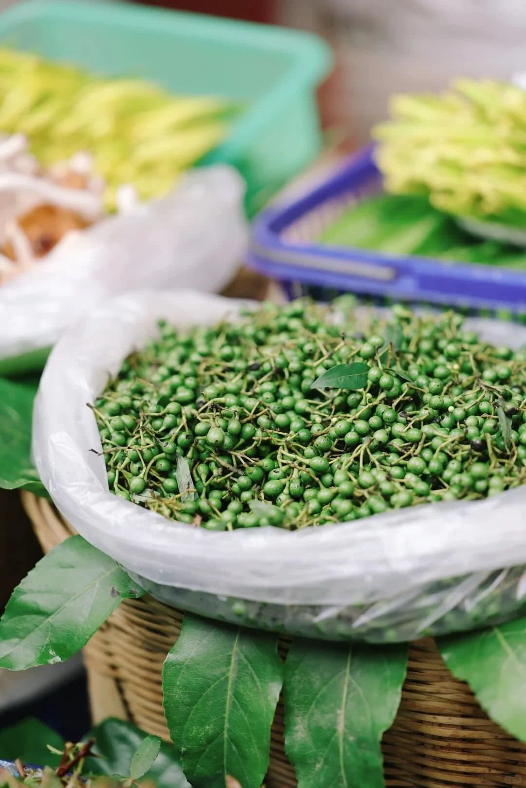 Yunnan Spring Markets — tiny wild greens sold by the basket