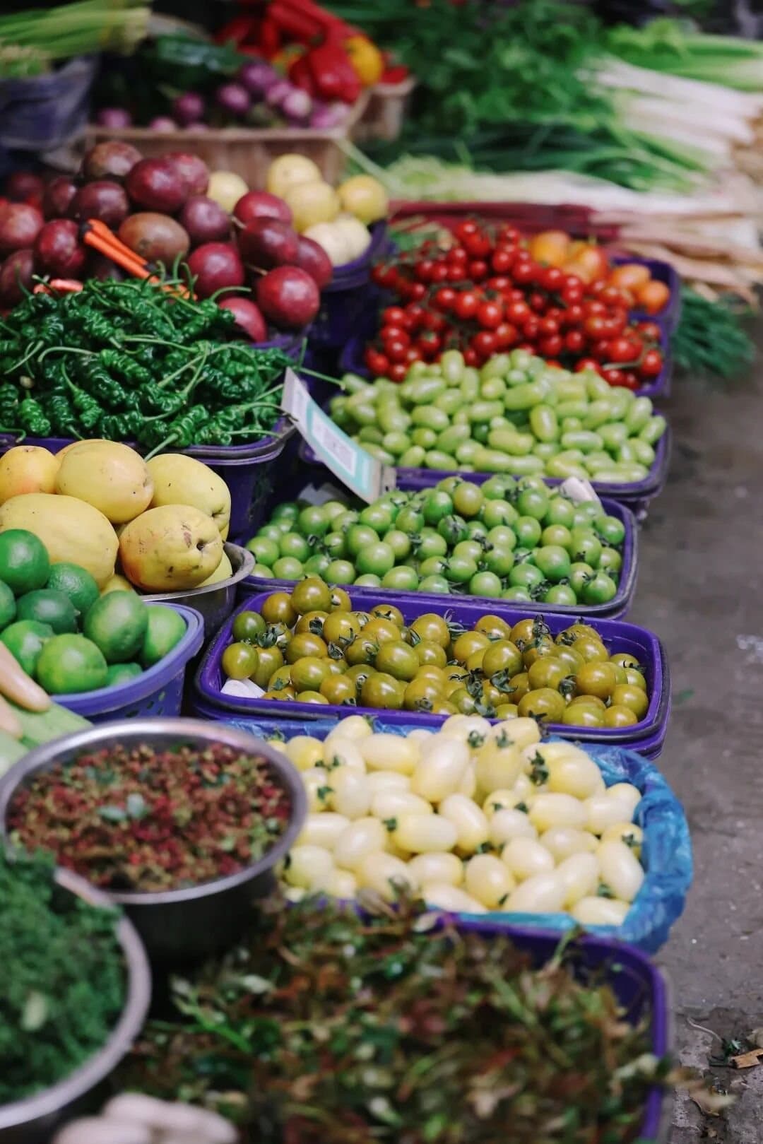 Yunnan Spring Markets — a colorful display of fruit and vegetables