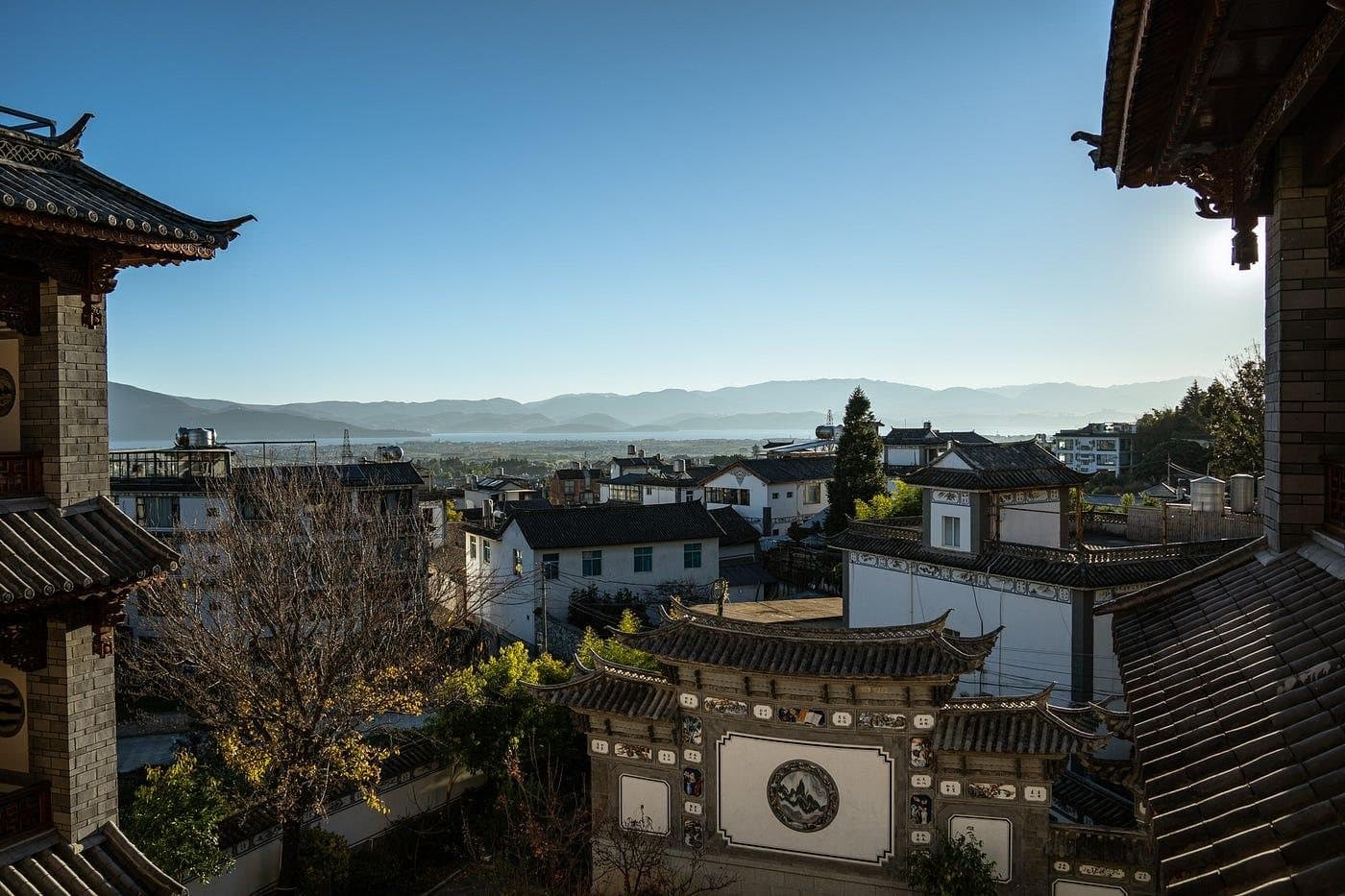 Ethnic Cultures of Yunnan — Bai homes and rooftops near Erhai Lake