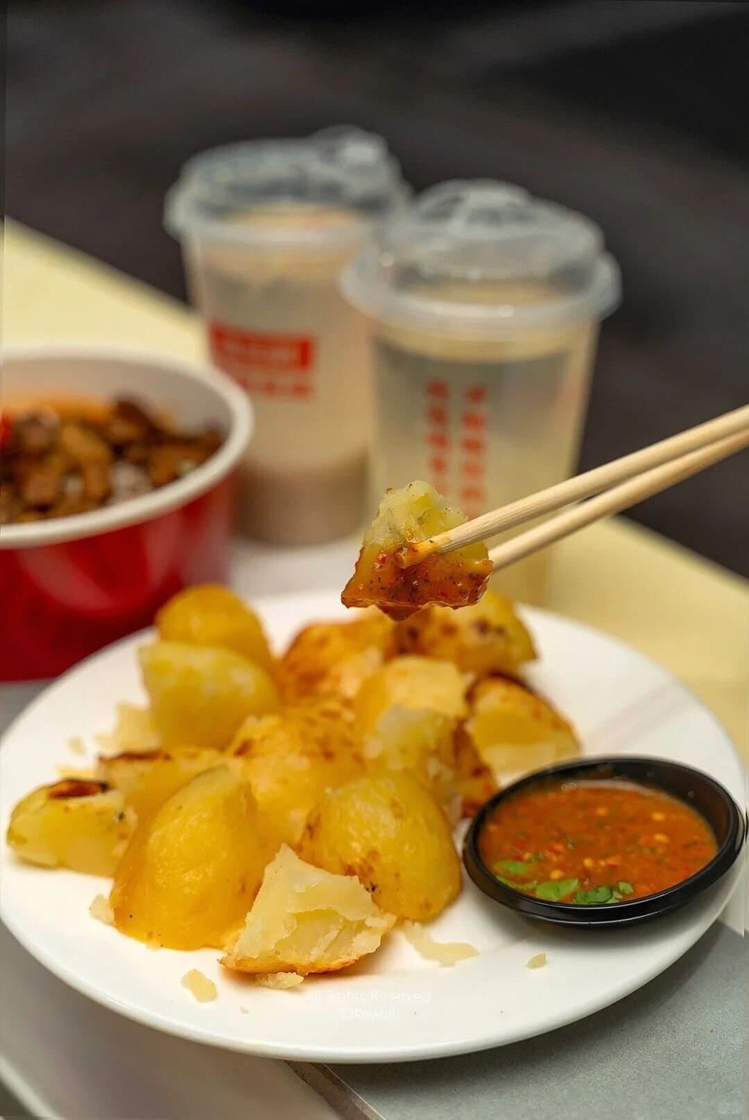 Yunnan Barbecue — grilled tofu served with dipping sauce