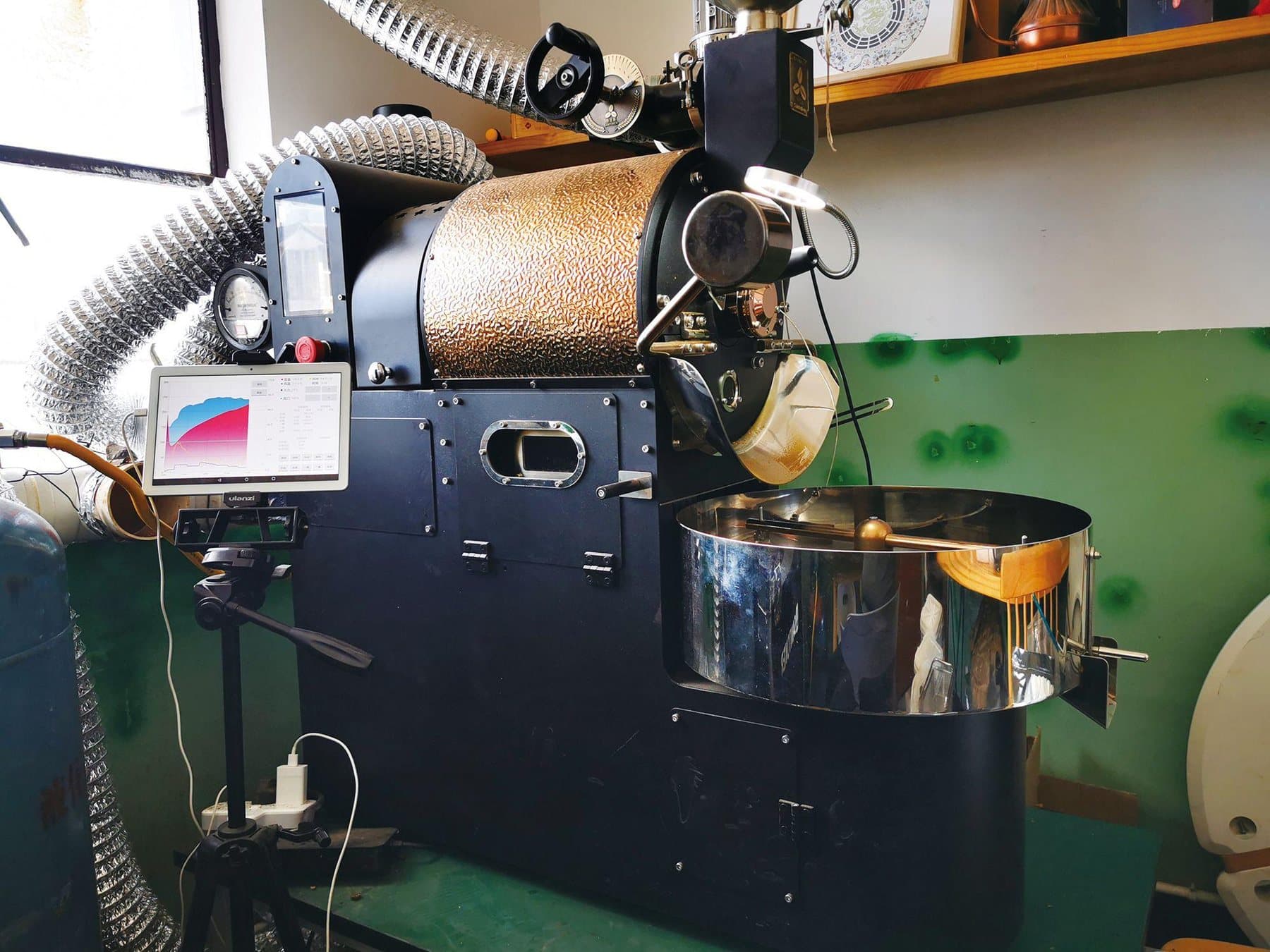 Yunnan Coffee Villages — coffee beans roasting in a small production space
