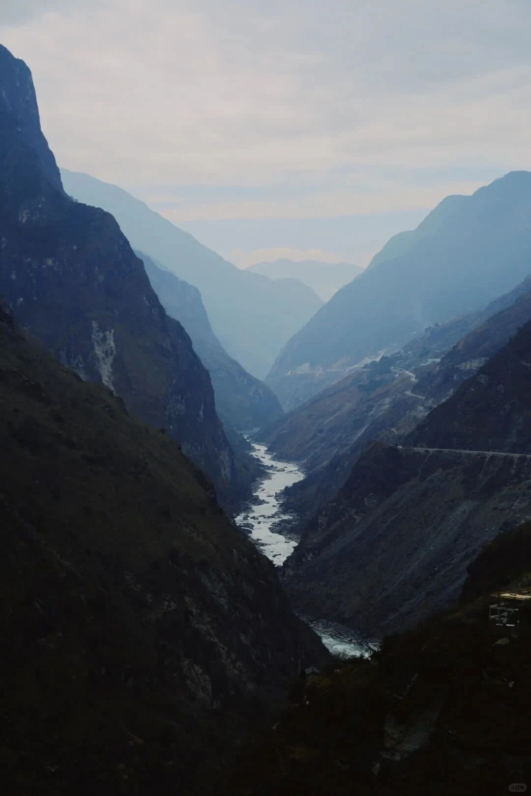 Tiger Leaping Gorge — the river disappearing between steep mountains