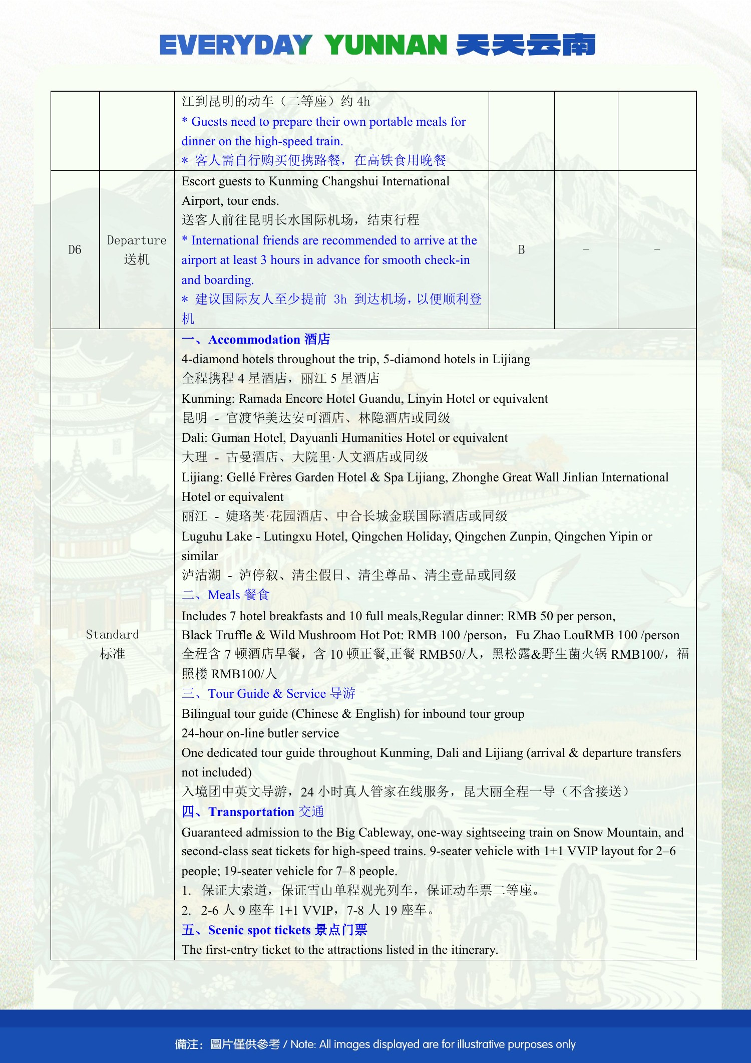 8-Day Kunming, Dali, Lijiang & Lugu Lake Shared Group Tour - original brochure page 14 of 20